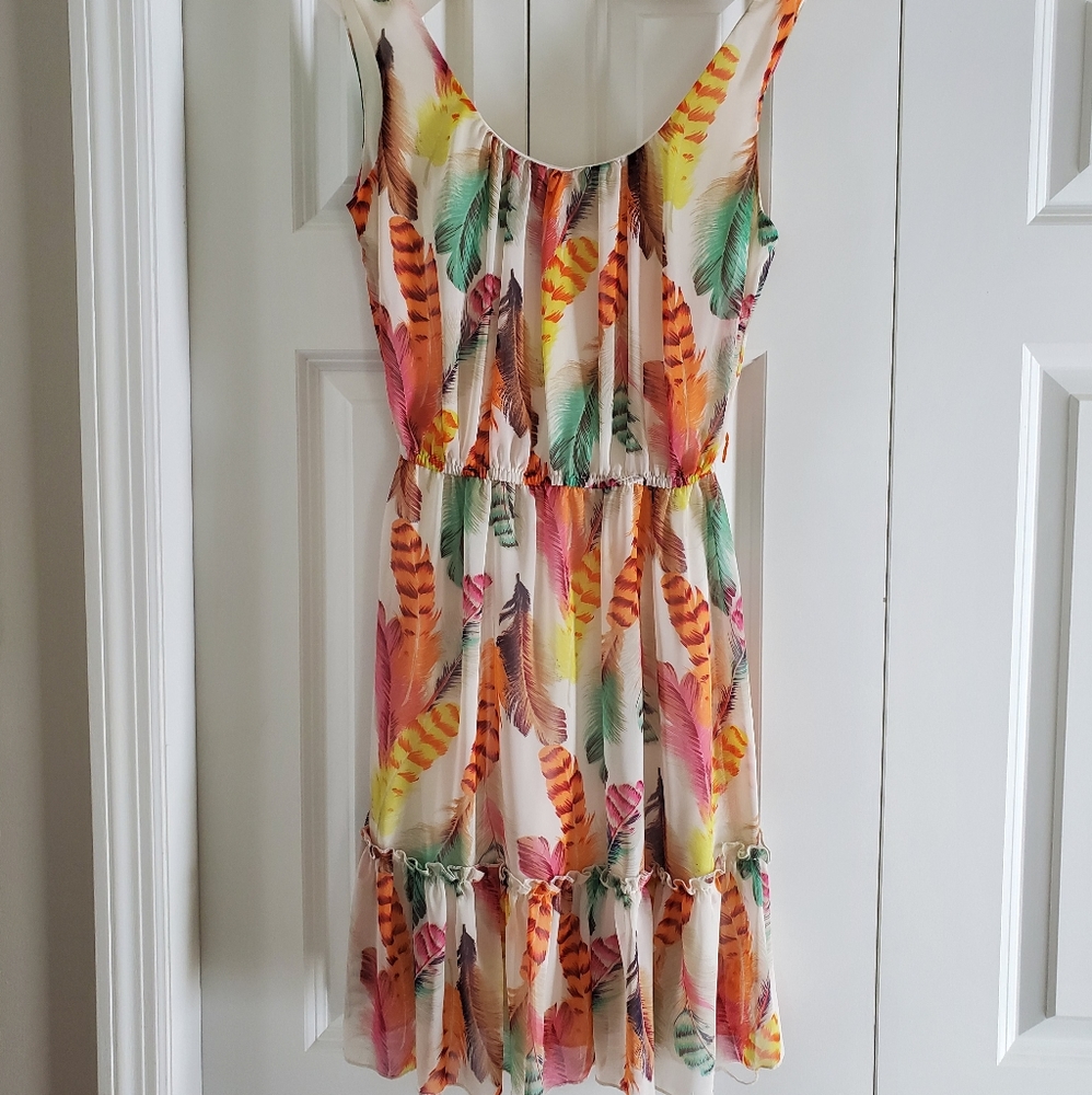 Feather print sundress